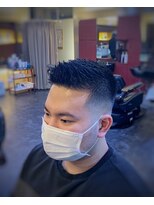 グッドマン バーバーショップ リョクチ(goodman barbar shop RYOKUCHI)&nbsp;barberスキンフェード黒髪シュートスタイル