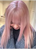 8726ミルクティーピンクハイトーンカラーベビーピンク韓国ヘア