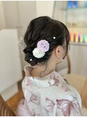 20代浴衣に似合うふわふわシニヨンヘアセット