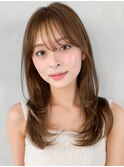 デジタルパーマセミディ美髪結べるボブこなれヘア外ハネボブ
