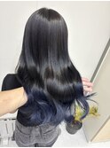 【KAZUKI】グラデーション裾カラー♪♪冨岡ブルーw