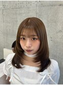 乾かすだけでキマる髪レイヤーカットライトブラウンカラー