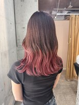 ラニヘアサロン(lani hair salon)&nbsp;柔らかレッド/グラデーションカラー/デザインカラー/裾カラー