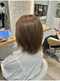 くびれ外ハネボブ×髪質改善カラー