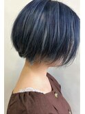ネイビーボブ×グレーハイライト【レセ新松戸DEUX店】