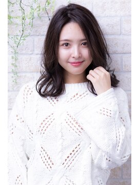 ヘアーアートシフォン 川口東口店(hair art chiffon) ピンクベージュorダークアッシュのネオウルフボブルフミディ