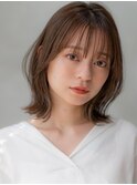 大人かわいい/くびれレイヤーカット/オリーブベージュ