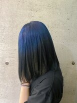 ブロッサム 大塚店(Blossom) グラデーションカラーブルーブラックブリーチカラー大塚髪質改善