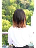 #グラデーション #外はね #くびれヘア #ロブ #切りっぱなし