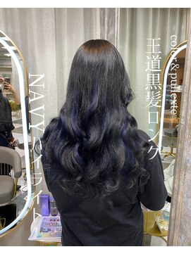 ガルボヘアー 名古屋栄店(garbo hair) #名古屋#栄#プルエクステ#ハイライト#黒髪ロング#ブルーブラック