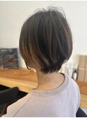 大人ラフウェーブ20代30代40代ボブブラウンスウィングショート