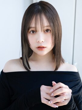 エインアンリー 表参道(AIN.ANLY.) ぱっつん前髪シンプルストレートフェイスレイヤーハッシュカット
