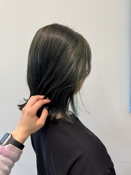 ジュネス 奈良橿原店(Jeunesse) 【ブリーチなしダブルカラー】モスグリーン