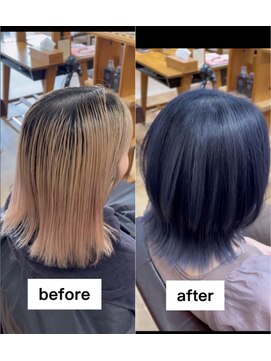 アクロ ヘアー ステージ(ACRO hair stage) 外ハネ×ネイビーグレー