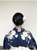 浴衣着付け×シニヨン