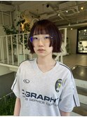 ☆姫カットレイヤーボブボルドーカラーレッドひし形レイヤーボブ
