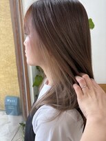 エルフゥ(Elle fou)&nbsp;イヤリングカラー　ミルクティーカラー　艶髪カラー