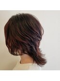 ウルフ|前下がり|ピンクベージュ
