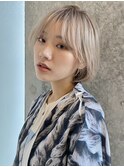 大人ボブ/外ハネボブ/ブリーチカラー/小顔カット/髪質改善[登戸]