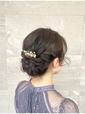 お呼ばれヘアセット ゆるっとシニヨン