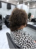 黒髪/グレーベージュ/レイヤーロング/前髪パーマ/銀座/東銀座
