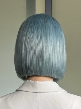 キャリ 渋谷(care) 艶ブルーカラー×ラインボブ