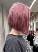 タッセルボブペールピンクベージュチェリーピンクカラーレイヤー