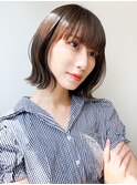 切りっぱなし大人ボブアッシュブラウン20代30代小顔ショート
