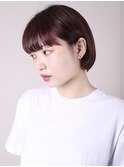似合わせカット20代30代40代チェリーブラウンショートボブ0601