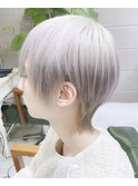 アッシュシルバーダブルカラー/ウルフカット