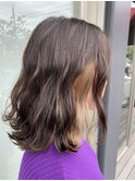 切りっぱなし×インナーカラー