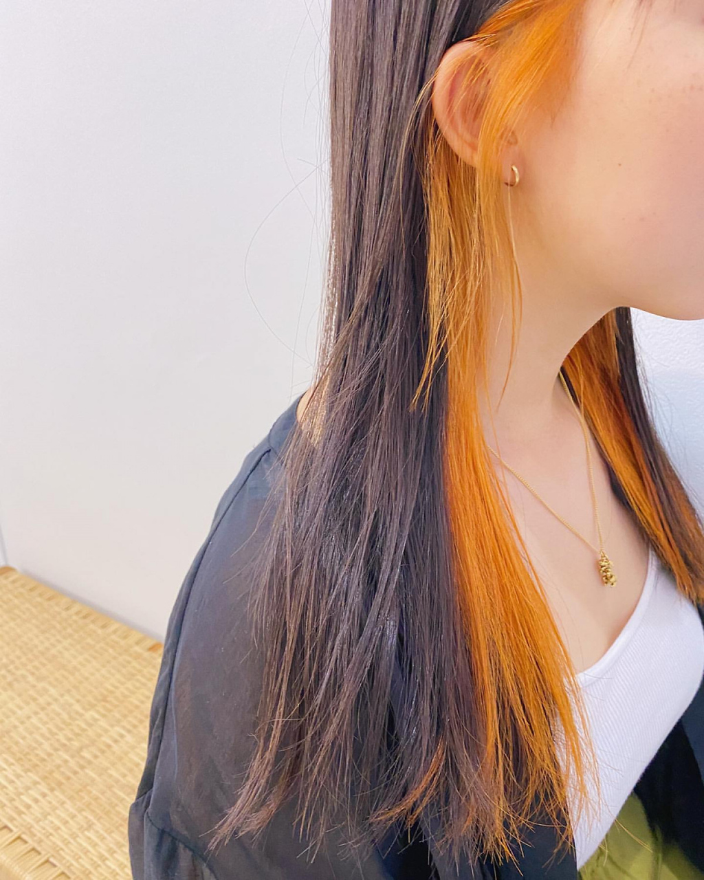 サロンド ハル 国分寺店(salon de HALU)&nbsp;カーキベージュインナーカラーフェザーバンク[国分寺/国分寺駅]