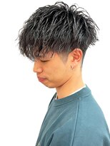 銀座マツナガ 浅草店&nbsp;ツイストスパイラルパーマアップバングマッシュ　ツーブロック