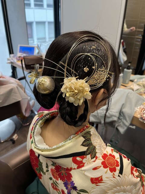 卒業式　袴　アレンジ　ヘアセット