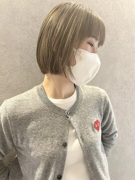 コト 福井大和田店(coto) 福井 大和田 ハイトーン ボブ オリーブベージュ 20代