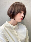 Say.岩井 丸みショートボブ×ベージュカラー×大人ショート