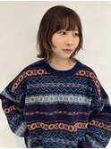 簡単スタイリング　くびれボブ　ミディアムヘアー