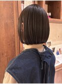 ★切りっぱなしボブ/ミニマルボブ/ヘーゼルブラウン前髪あり銀座