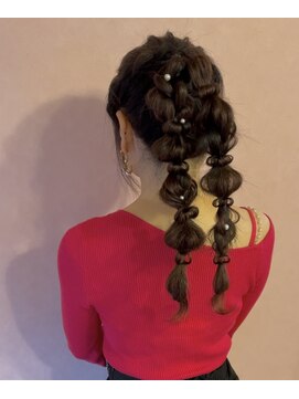 編みおろしポニー