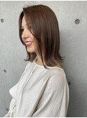 20代30代ボブ/ミディアムレイヤー／グレージュ/透明感/天神/大名