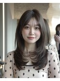 韓国風パーマ/コテ巻き風パーマ/韓国ヘア/レイヤーカット/パーマ