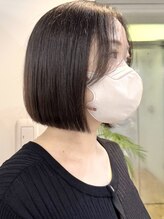 イチエ(ICHIE)&nbsp;ぷつっと切りっぱなしボブ 暗髪透明感カラー