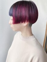 モリオフロムロンドン 原宿本店(morio from London) 【morio 原宿】ハデ髪 ブロックカラー ピンクブルー オバラ