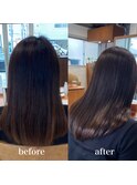 髪質改善ストレート×ココアグレージュ