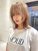 アースコアフュールボーテ 高岡店(EARTH coiffure beaute) ミルクティーベージュダブルカラーケアブリーチレイヤー