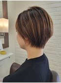 丸みショートボブ 絶壁解消ヘア ふんわりショートボブ