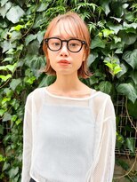 アンバー 池袋(amber)&nbsp;ぱつっとボブ/ハイトーン/ピンクオレンジ[池袋駅]