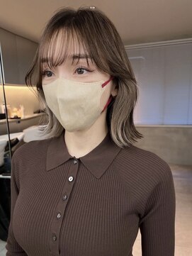 サイン 渋谷(SIGN) レイヤーカットインナーカラーイヤリングカラー色落ち綺麗表参道