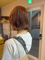 ローカル 築地(Local)&nbsp;ニュアンスボブパーマ×オレンジ