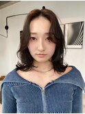 ミディアム顔周りレイヤーおくれ毛前髪万代新潟